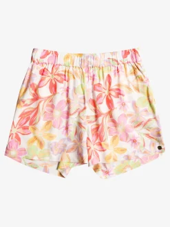 Femme Roxy Blue Ocean Floor - Short Taille Elastique Pour Fille 4-16