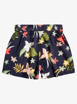 Femme Roxy Blue Ocean Floor - Short Taille Elastique Pour Fille 4-16
