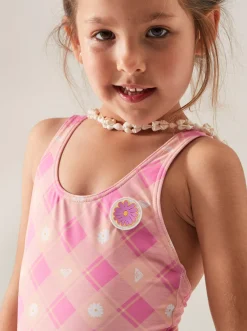 Femme Roxy Flower Plaid - Maillot De Bain Une Piece Pour Fille 2-7 Ans