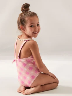 Femme Roxy Flower Plaid - Maillot De Bain Une Piece Pour Fille 2-7 Ans
