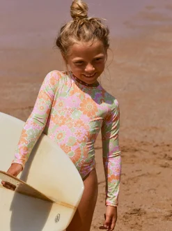 Femme Roxy Happiness Feeling - Lycra Une Piece Manches Longues Pour Fille 2-7 Ans
