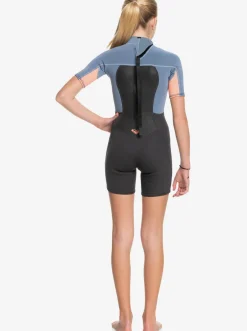 Femme Roxy 2/2Mm Prologue - Springsuit Manches Courtes Back Zip Pour Fille 8-16 Ans