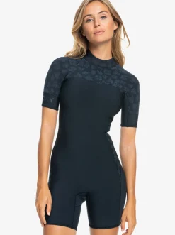 Femme Roxy 2Mm Swell Series - Springsuit Manches Courtes Back Zip Pour Femme